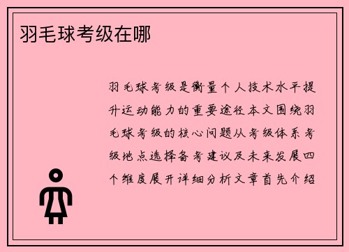 羽毛球考级在哪